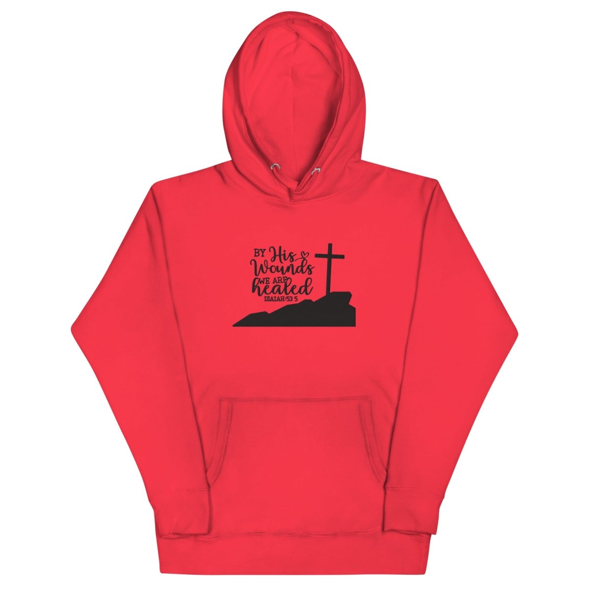 By His Wounds Hoodie (Hand Embroidered) - JohnVsGBMTeam RedS