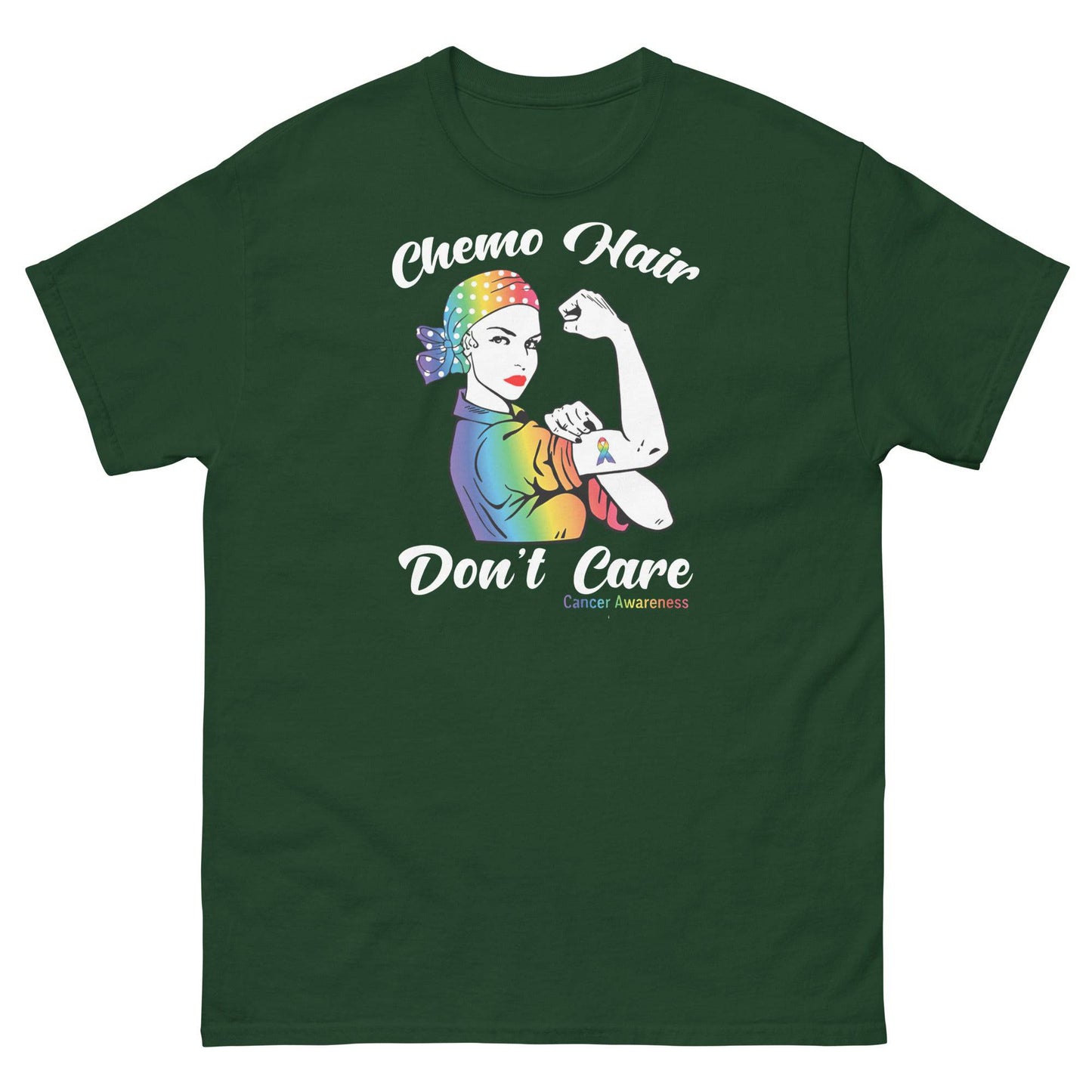 Cancer Awareness Chemo Hair Classic Tee - JohnVsGBMForest GreenS