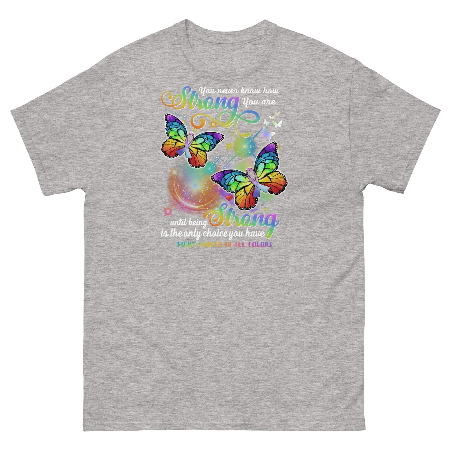 Cancer Butterflys Tee - JohnVsGBMSport GreyS