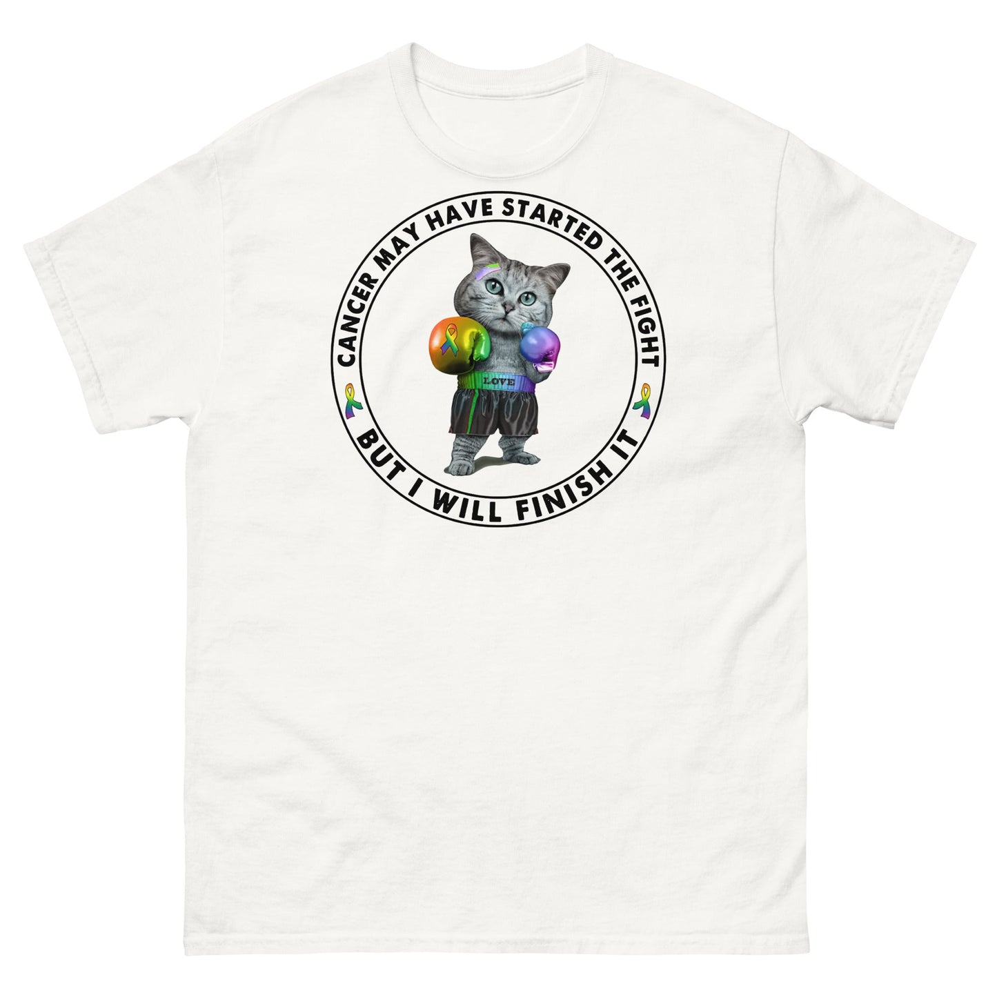 Cancer Cat Boxer Tee - JohnVsGBMWhiteS