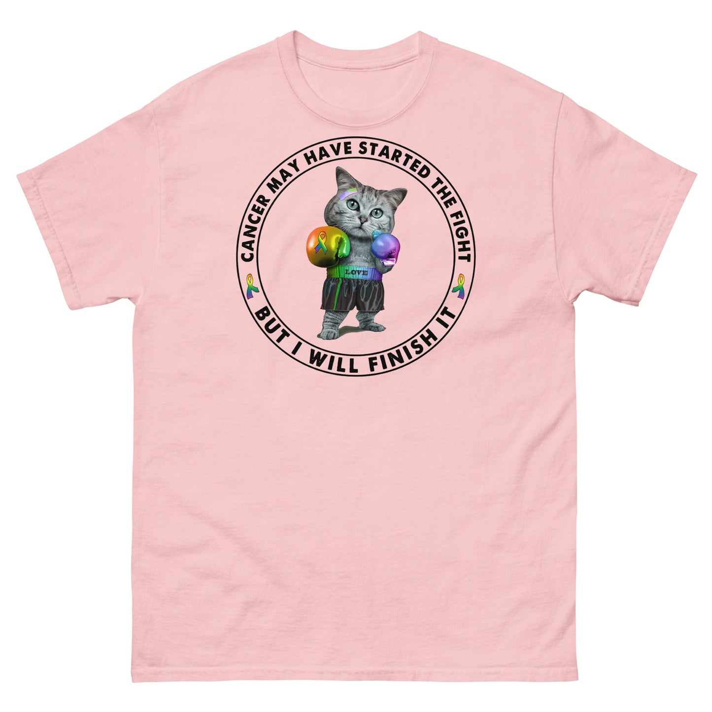 Cancer Cat Boxer Tee - JohnVsGBMLight PinkS