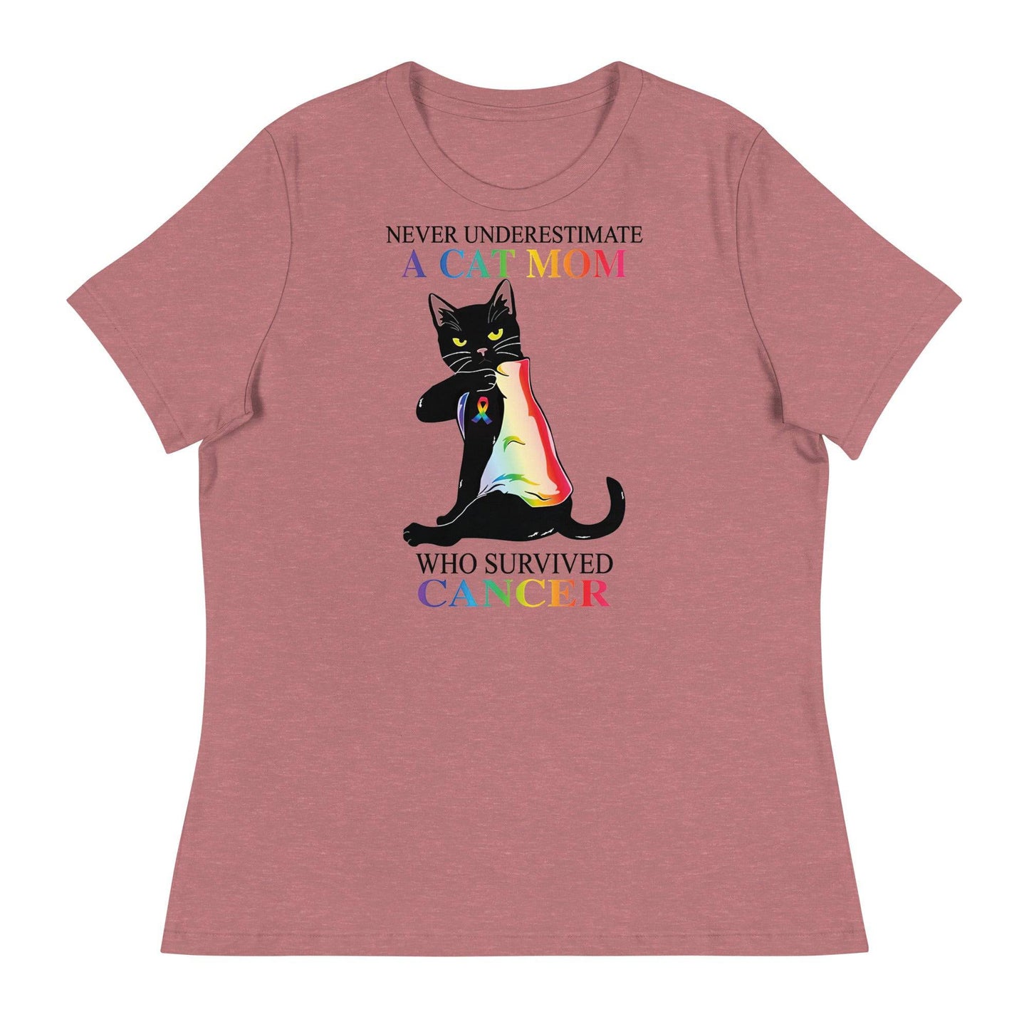 Cancer Cat Mom Women's Relaxed Tee - JohnVsGBMHeather MauveS