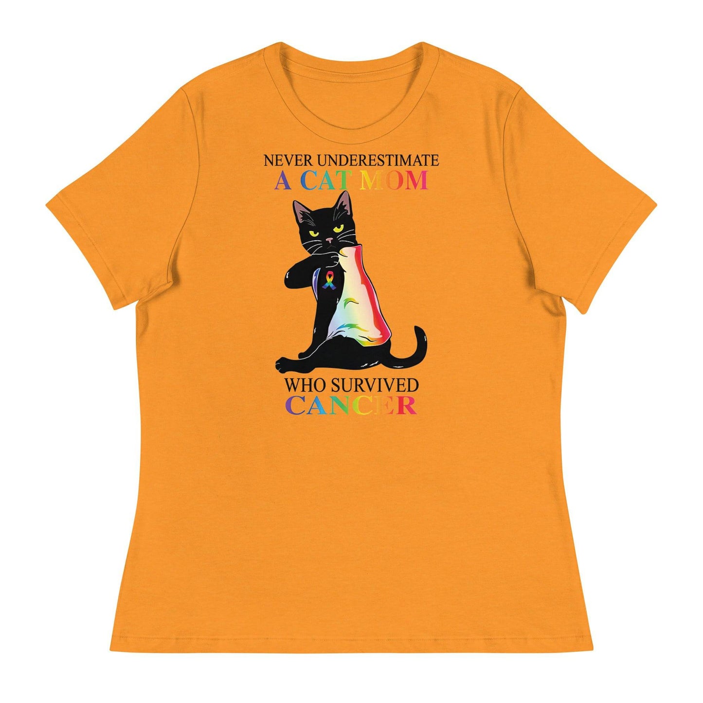 Cancer Cat Mom Women's Relaxed Tee - JohnVsGBMHeather MarmaladeS