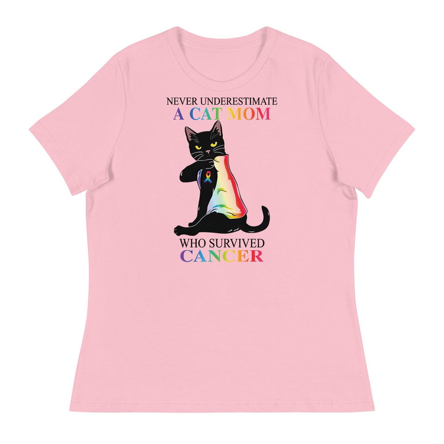 Cancer Cat Mom Women's Relaxed Tee - JohnVsGBMPinkS