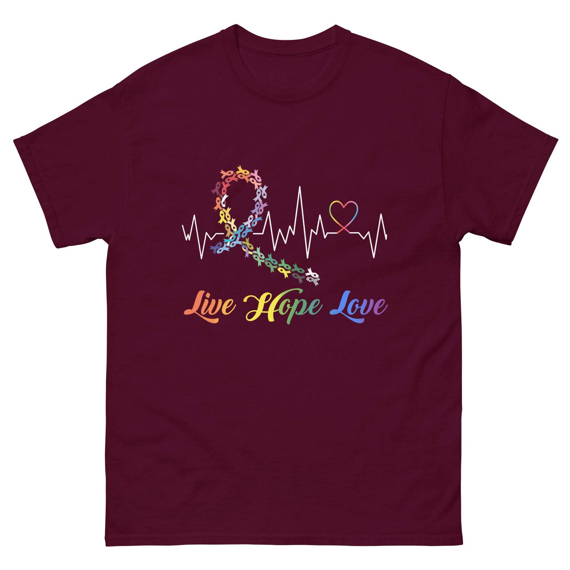 Cancer Heartbeat Classic Tee - JohnVsGBMMaroonS