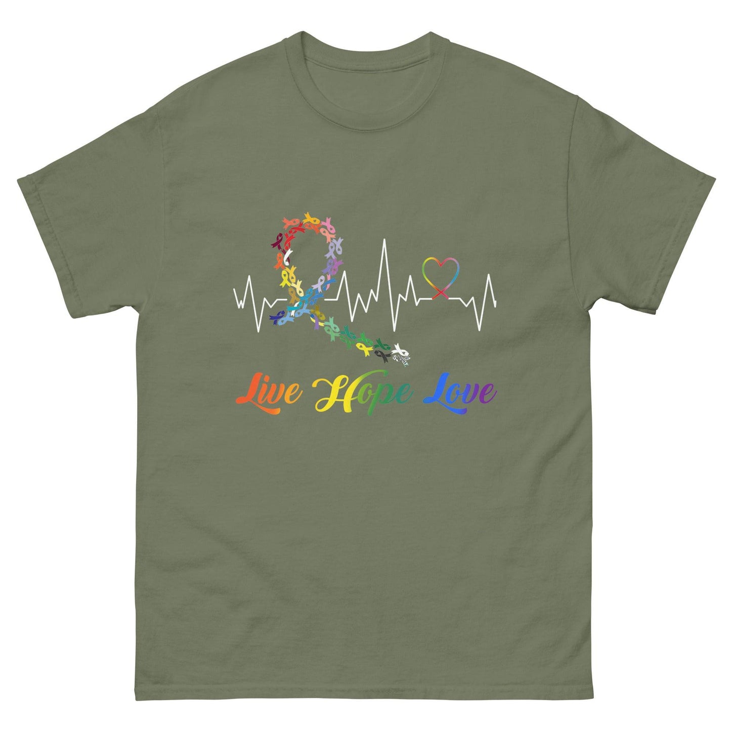 Cancer Heartbeat Classic Tee - JohnVsGBMMilitary GreenS