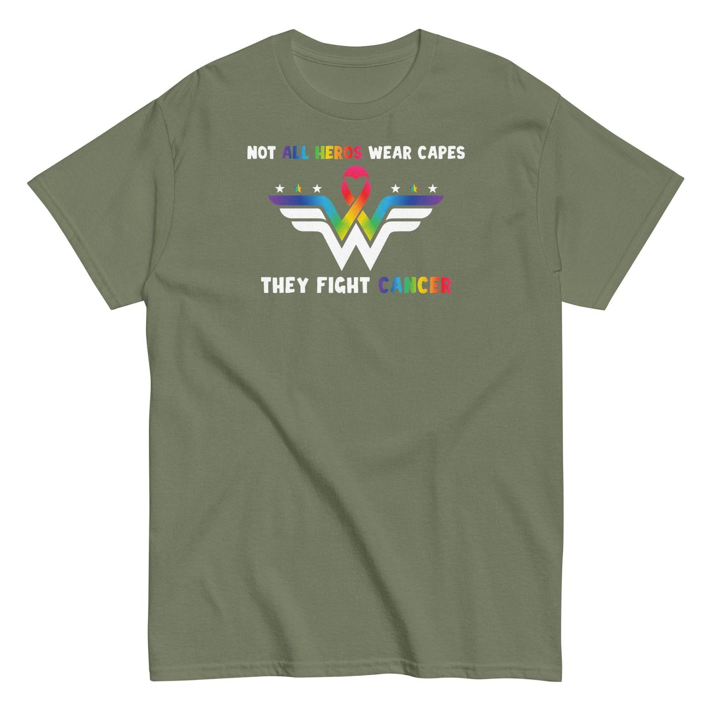 Cancer Hero Cape Classic Tee - JohnVsGBMMilitary GreenS