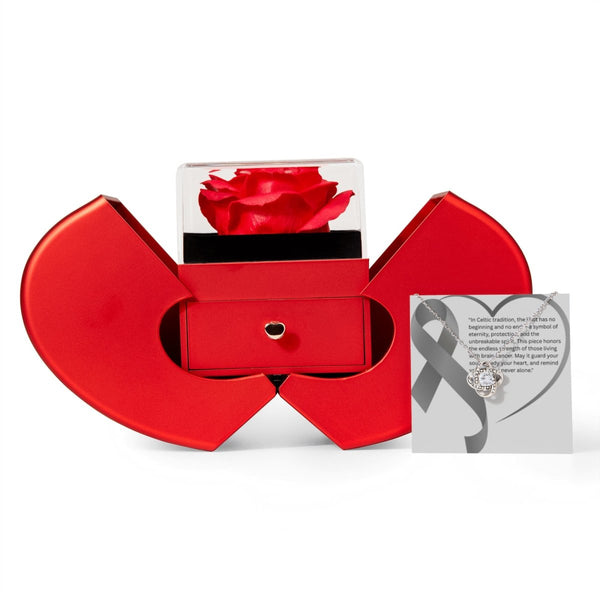 Cancer Necklace Heart Box - JohnVsGBM14k White Gold FinishBrain