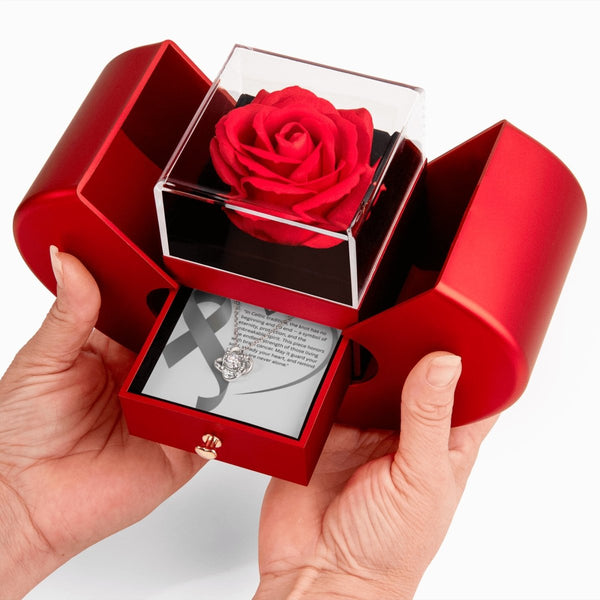 Cancer Necklace Heart Box - JohnVsGBM14k White Gold FinishBrain