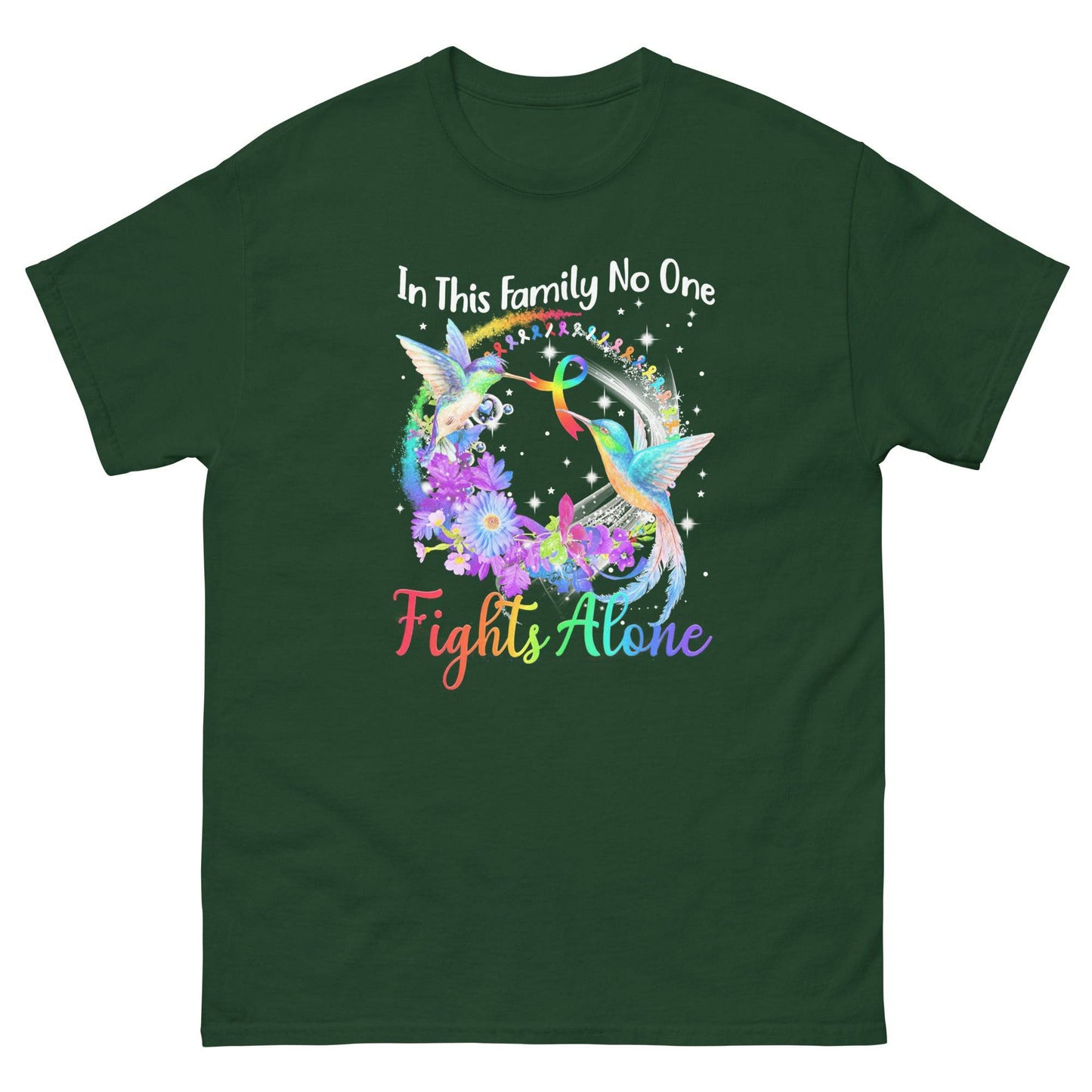 Cancer No One Fights Alone Classic Tee - JohnVsGBMForest GreenS