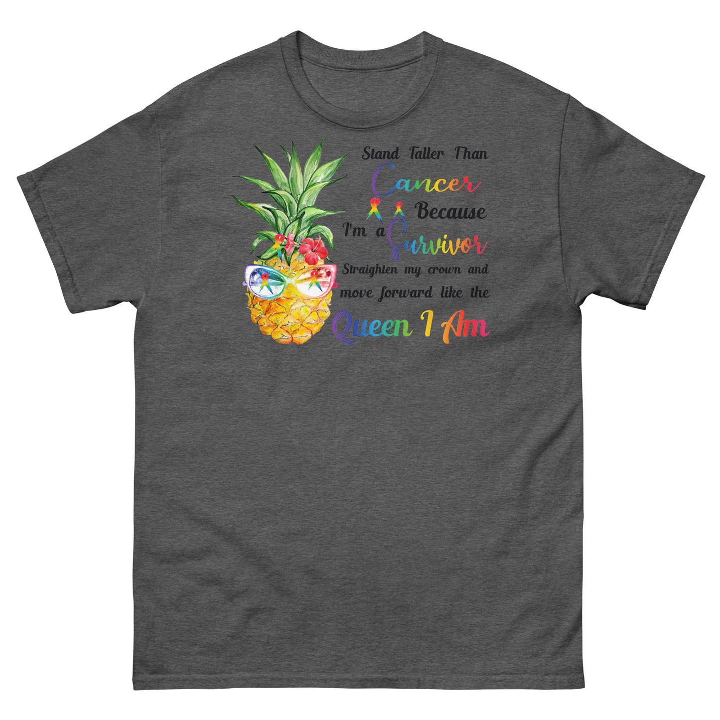 Cancer Pineapple Queen Tee - JohnVsGBMDark HeatherS