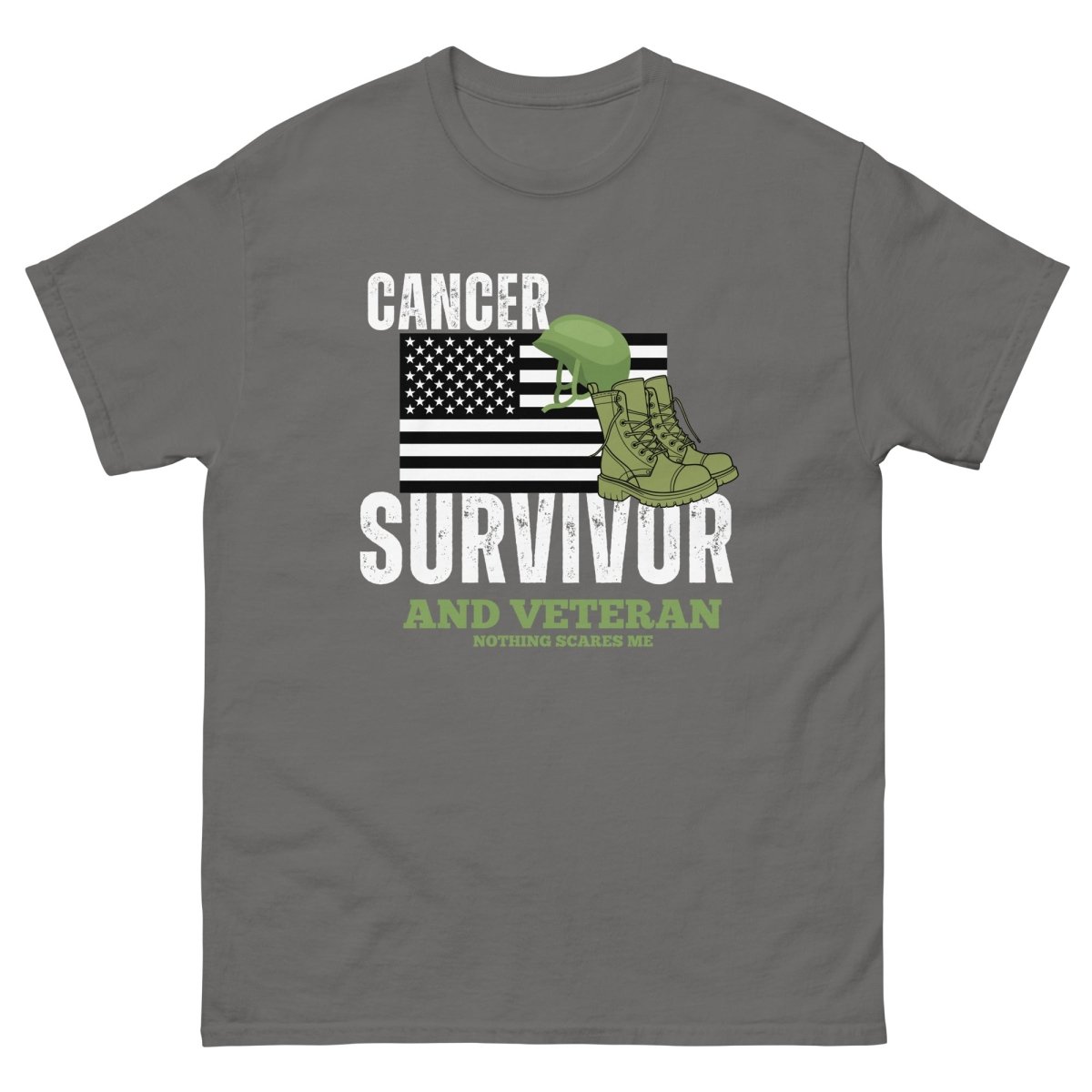 Cancer Survivor and Veteran Tee - JohnVsGBMCharcoalS