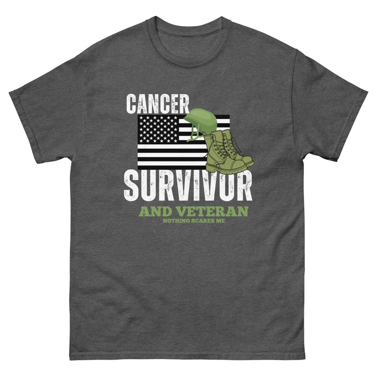 Cancer Survivor and Veteran Tee - JohnVsGBMDark HeatherS