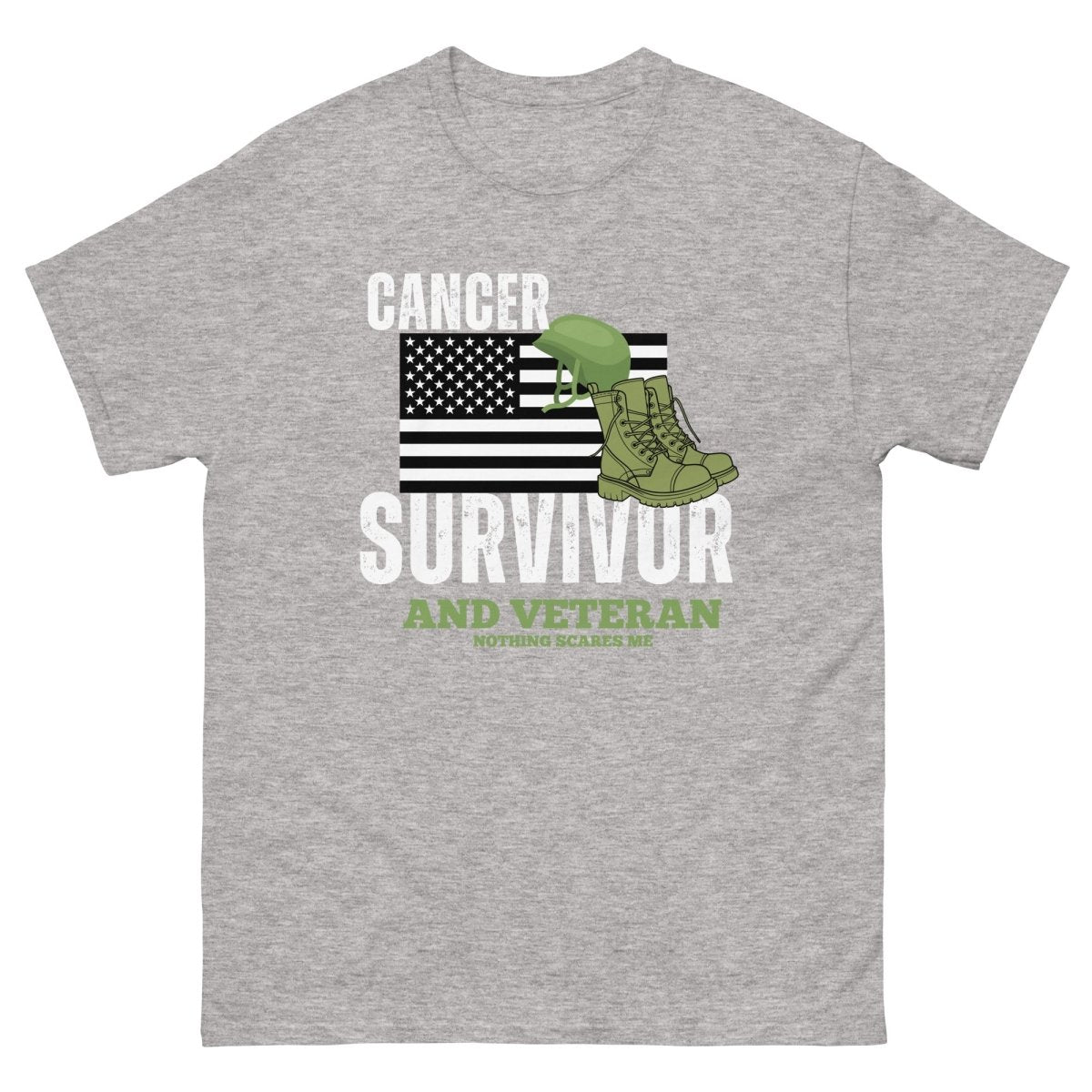 Cancer Survivor and Veteran Tee - JohnVsGBMSport GreyS