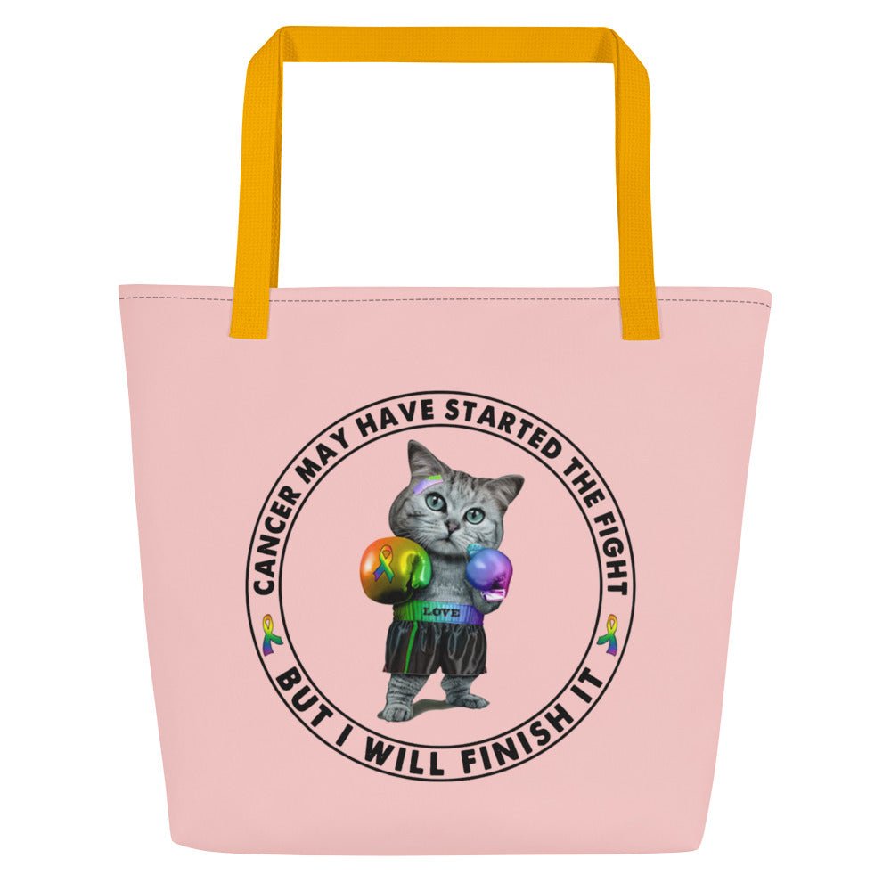 Cat Fights Cancer Tote Bag - JohnVsGBMYellow