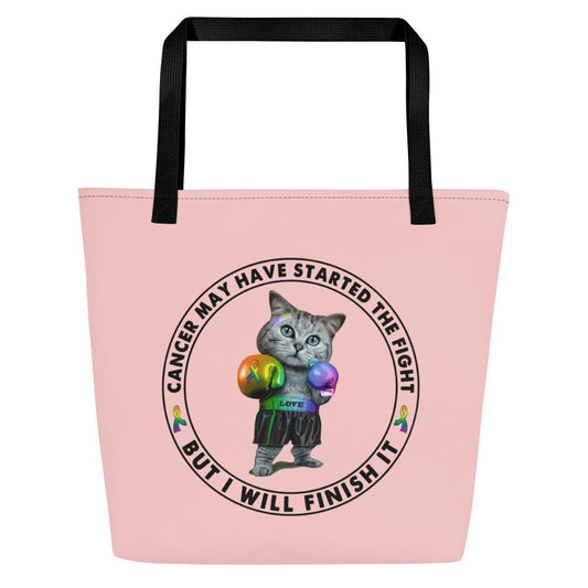 Cat Fights Cancer Tote Bag - JohnVsGBMBlack