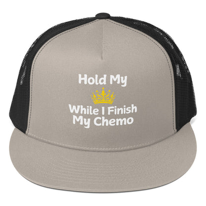 Chemo Hold my Crown Trucker Cap - JohnVsGBMSilver/ Black