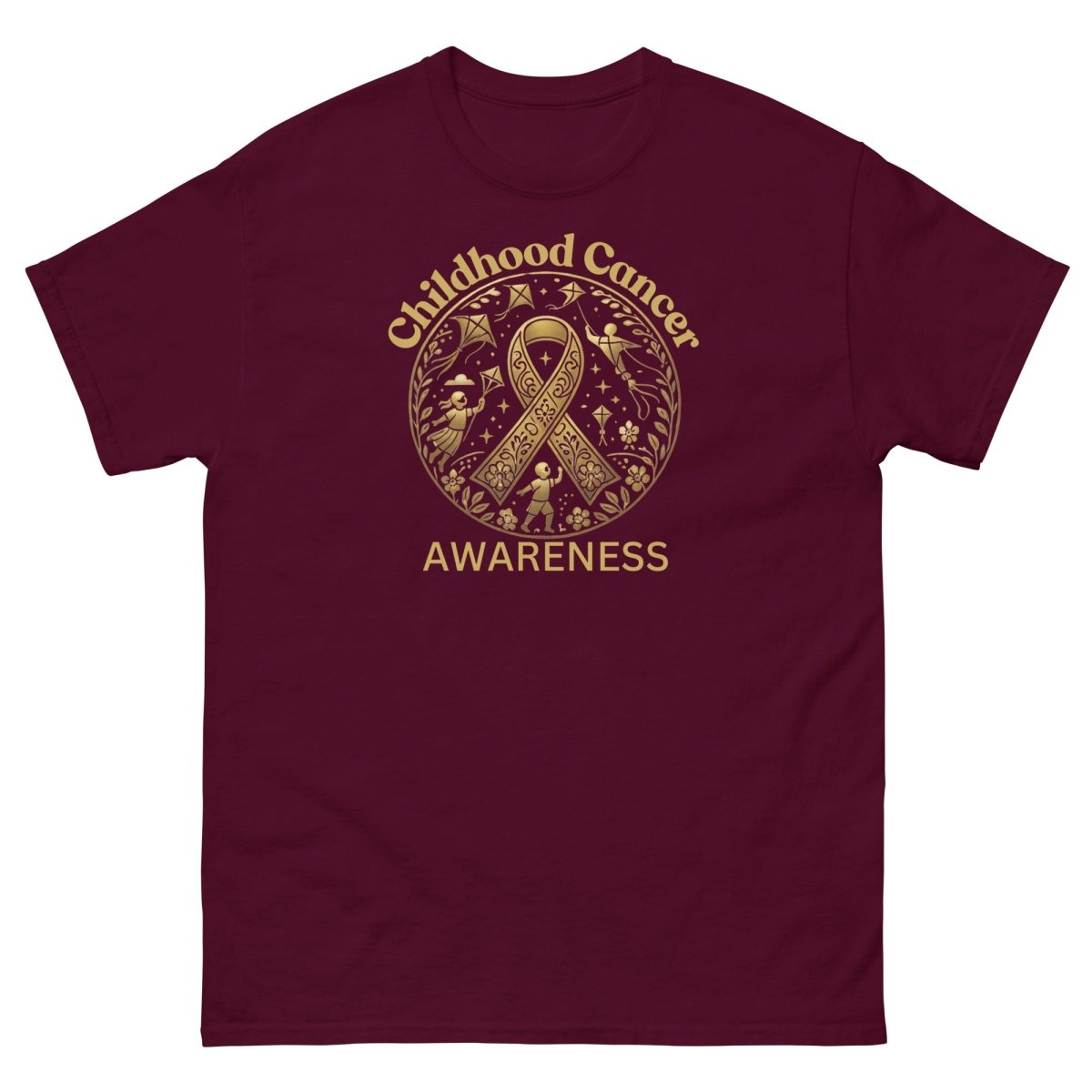 Childhood Cancer Adult Gold Tee - JohnVsGBMMaroonS