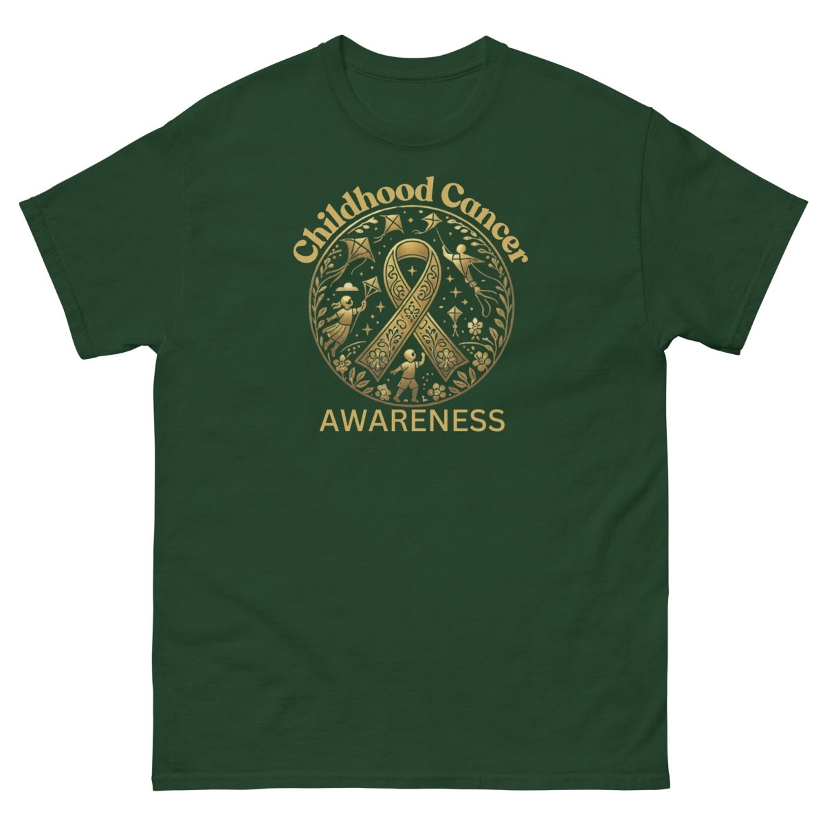 Childhood Cancer Adult Gold Tee - JohnVsGBMForest GreenS