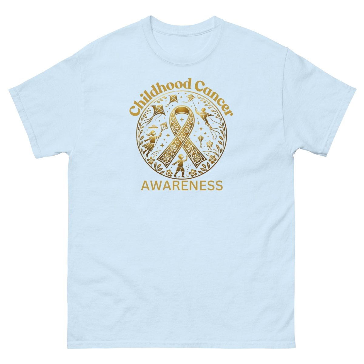 Childhood Cancer Adult Gold Tee - JohnVsGBMLight BlueS