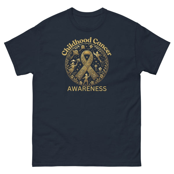 Childhood Cancer Adult Gold Tee - JohnVsGBMNavyS