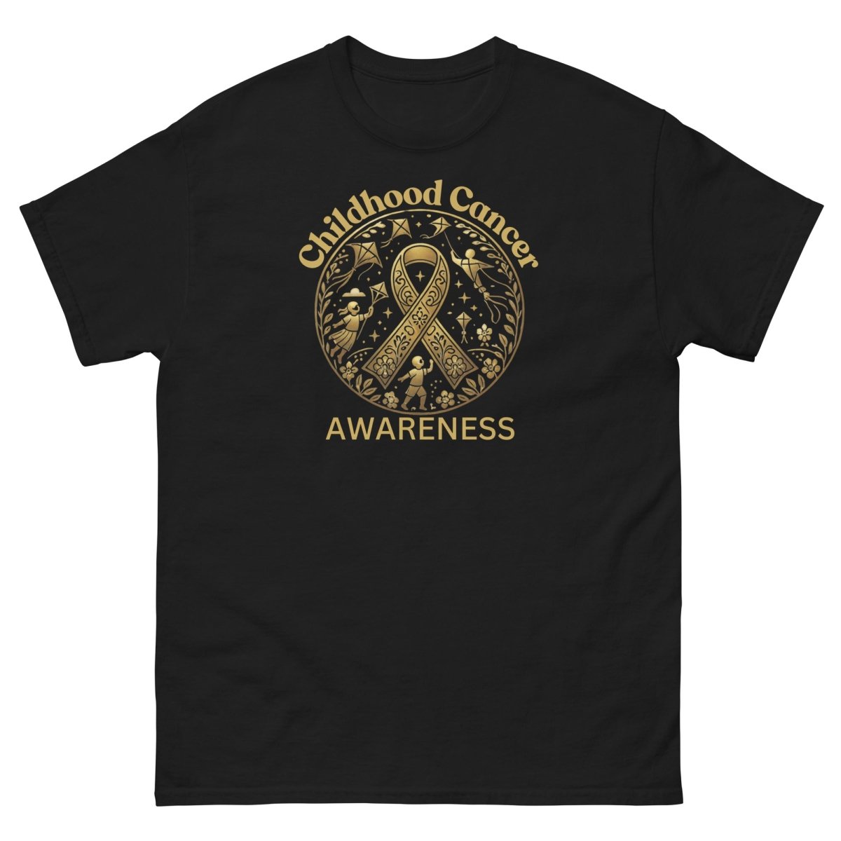 Childhood Cancer Adult Gold Tee - JohnVsGBMBlackS