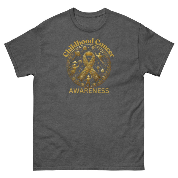 Childhood Cancer Adult Gold Tee - JohnVsGBMDark HeatherS