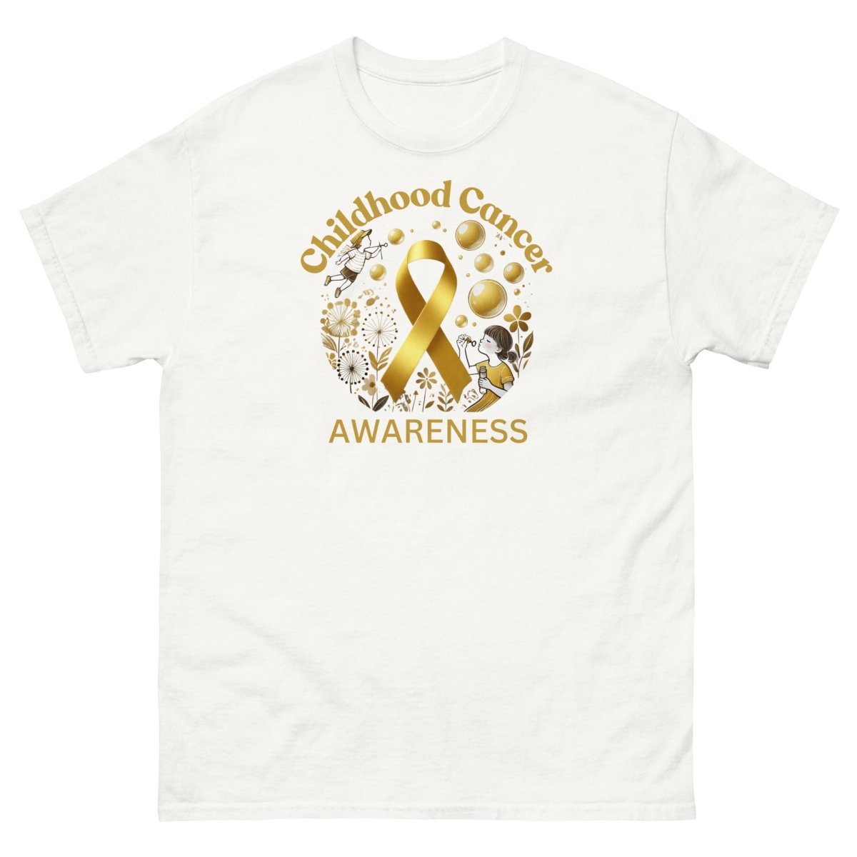 Childhood Cancer Adult Gold/Bubble Tee - JohnVsGBMWhiteS