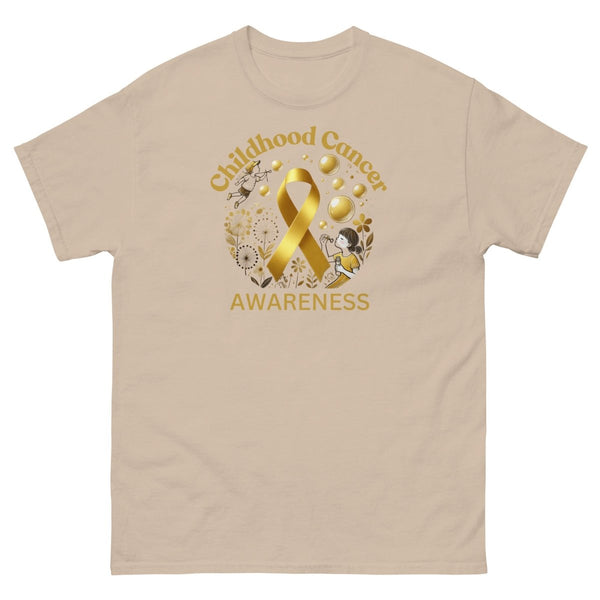 Childhood Cancer Adult Gold/Bubble Tee - JohnVsGBMSandS