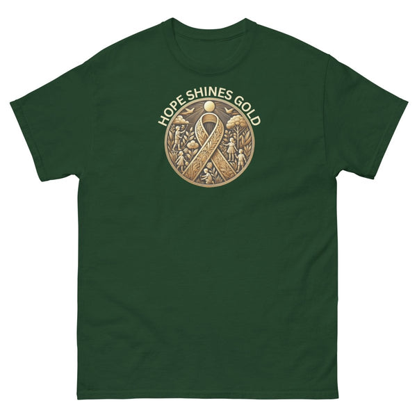 Childhood Cancer Adult Hope Shine Tee - JohnVsGBMForest GreenS