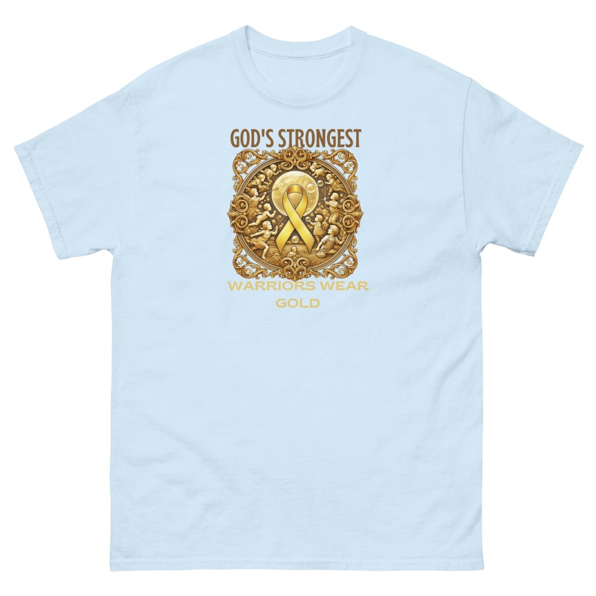 Childhood Cancer Adult Strongest Tee - JohnVsGBMLight BlueS