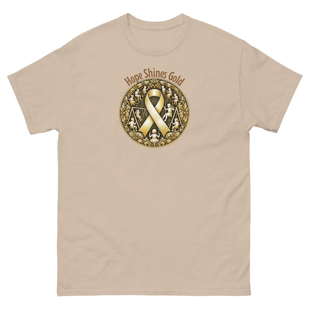 Childhood Cancer Adult Wear Gold Tee - JohnVsGBMSandS