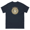 Childhood Cancer Adult Wear Gold Tee - JohnVsGBMNavyS