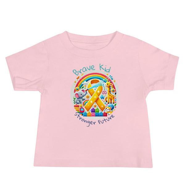 Childhood Cancer Brave Tee - JohnVsGBMPink6 - 12m