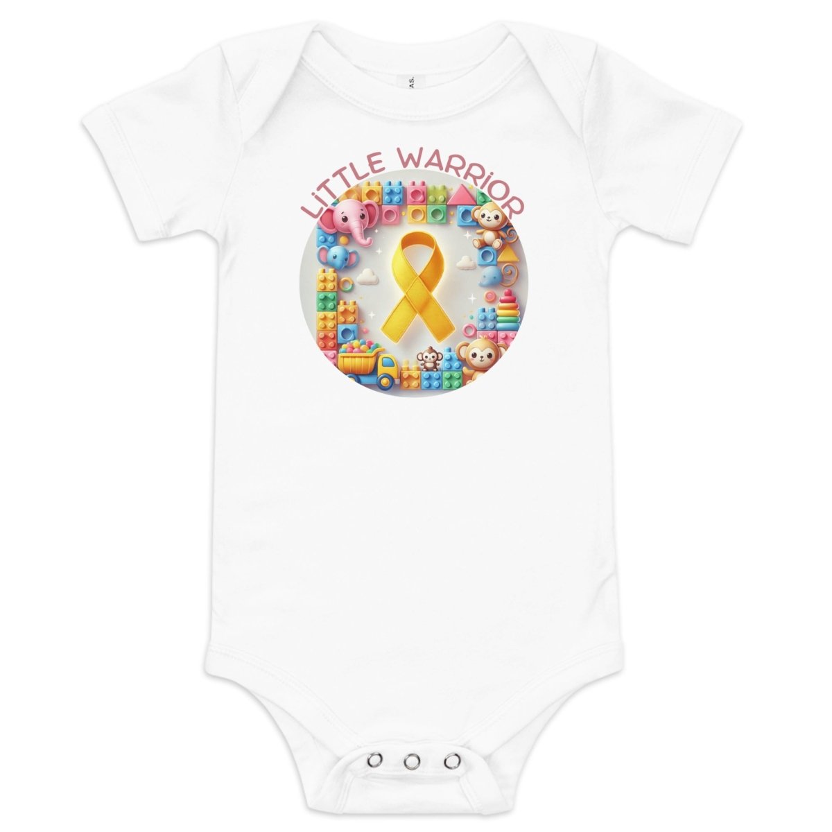 Childhood Cancer Brick Onesie - JohnVsGBMWhite3 - 6m