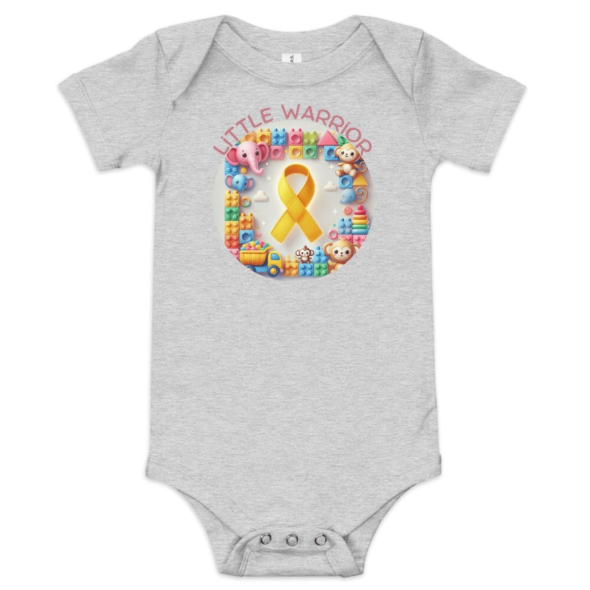 Childhood Cancer Brick Onesie - JohnVsGBMAthletic Heather3 - 6m