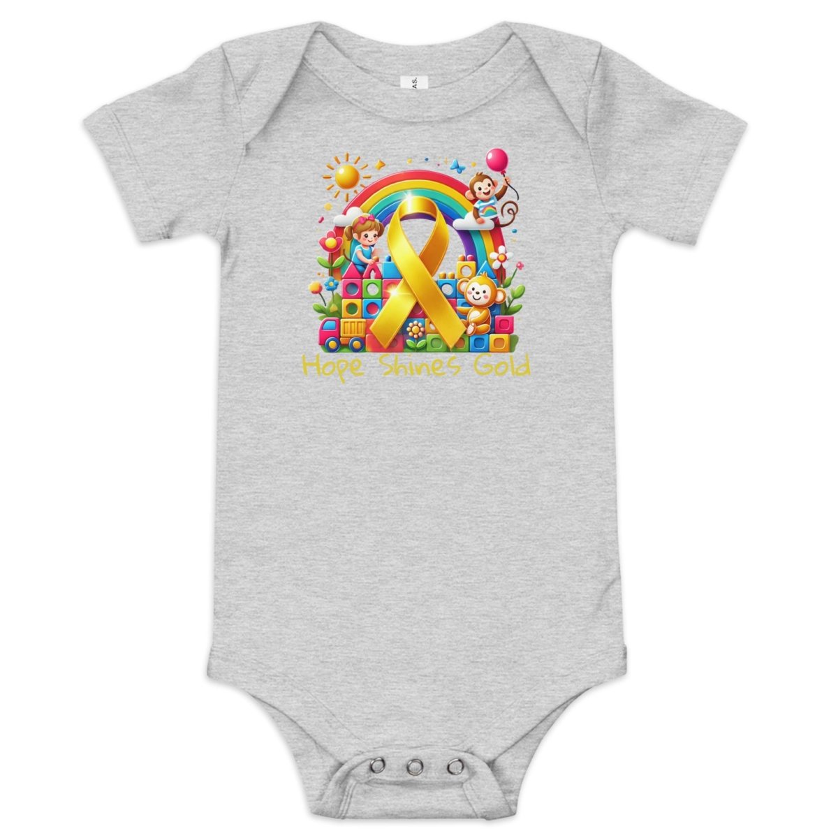 Childhood Cancer Hope Onesie - JohnVsGBMAthletic Heather3 - 6m