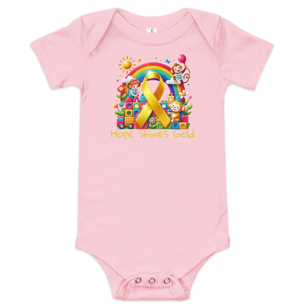 Childhood Cancer Hope Onesie - JohnVsGBMPink3 - 6m