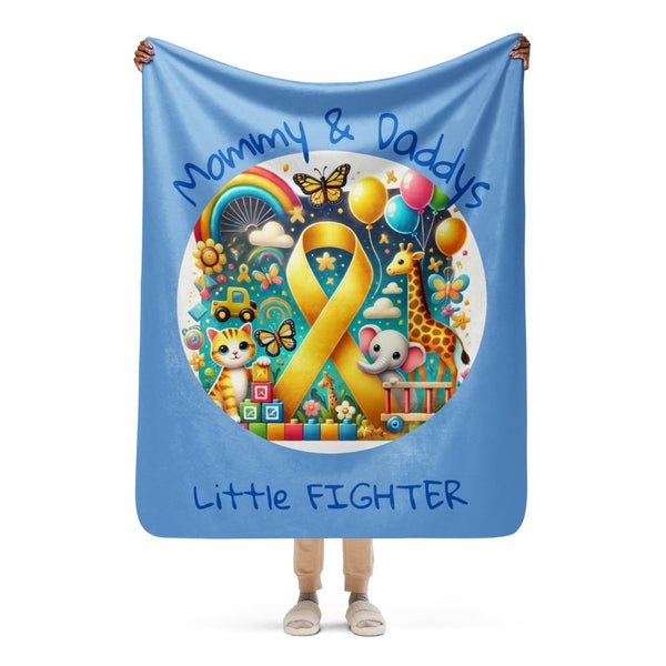 Childhood Cancer Little Fighter Sherpa Blanket - JohnVsGBM50″×60″