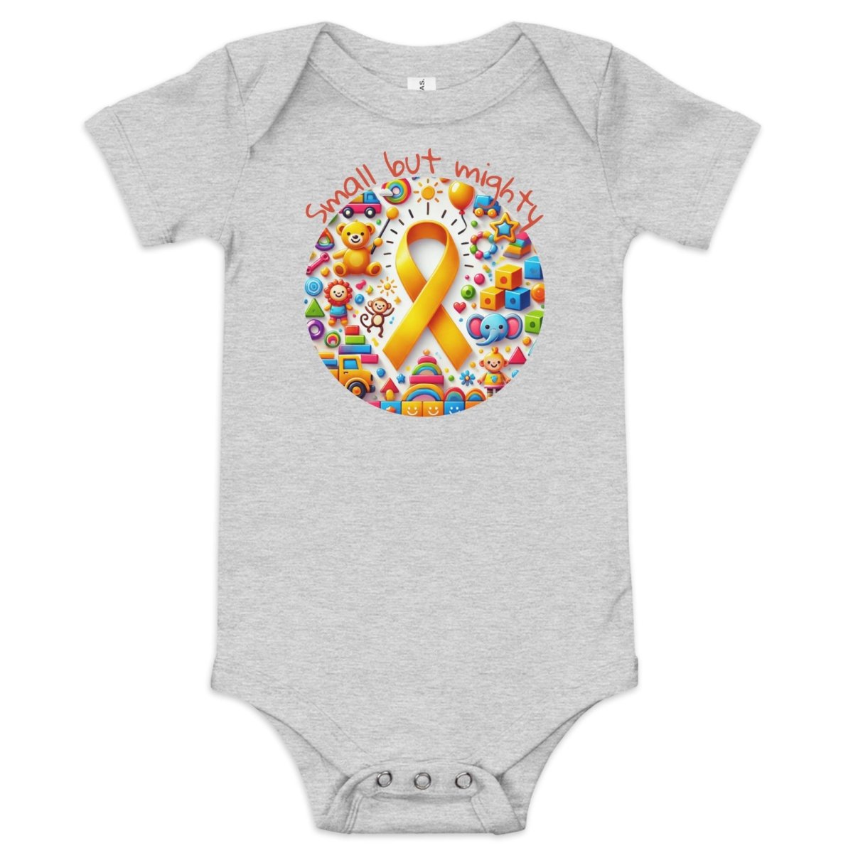 Childhood Cancer Mighty Onesie - JohnVsGBMAthletic Heather3 - 6m