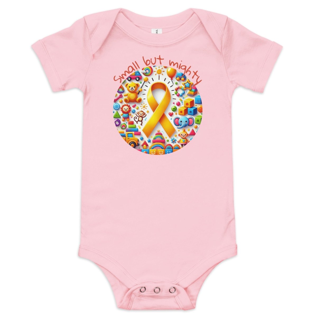 Childhood Cancer Mighty Onesie - JohnVsGBMPink3 - 6m