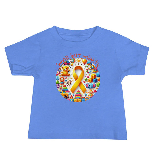 Childhood Cancer Mighty Tee - JohnVsGBMHeather Columbia Blue6 - 12m