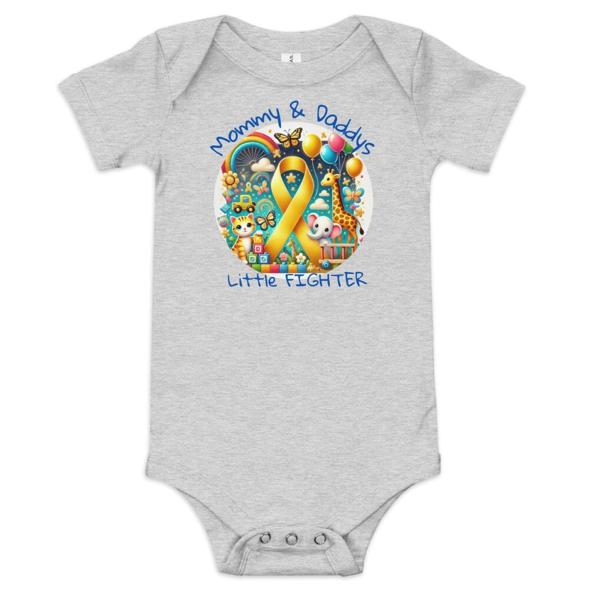 Childhood Cancer Mommy/Daddy Onesie - JohnVsGBMAthletic Heather3 - 6m