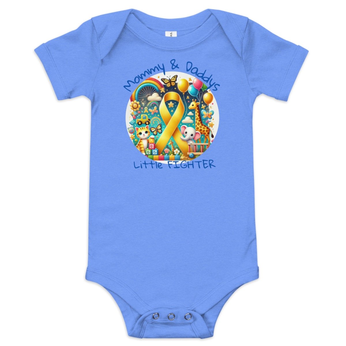 Childhood Cancer Mommy/Daddy Onesie - JohnVsGBMHeather Columbia Blue3 - 6m