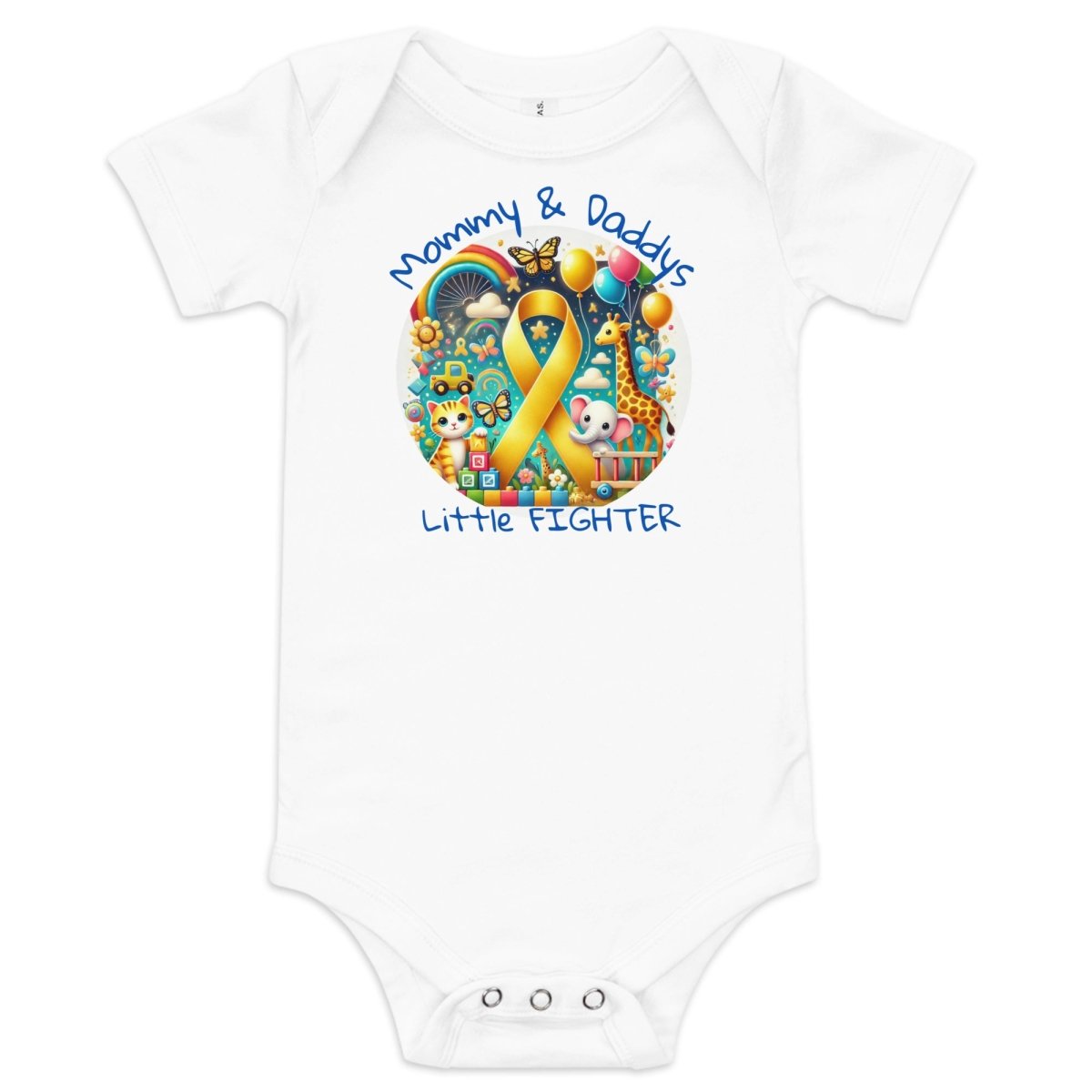 Childhood Cancer Mommy/Daddy Onesie - JohnVsGBMWhite3 - 6m