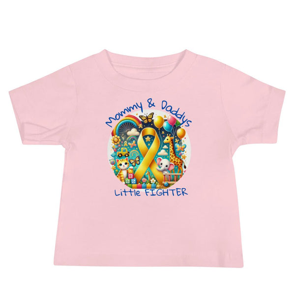 Childhood Cancer Mommy/Daddy Tee - JohnVsGBMPink6 - 12m