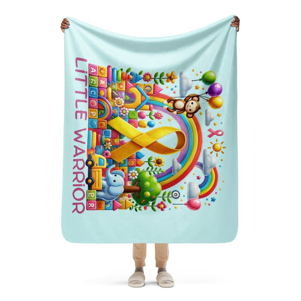 Childhood Cancer Monkey Sherpa Blanket - JohnVsGBM50″×60″