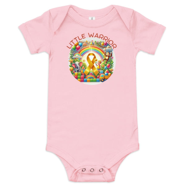 Childhood Cancer Rainbow Onesie - JohnVsGBMPink3 - 6m