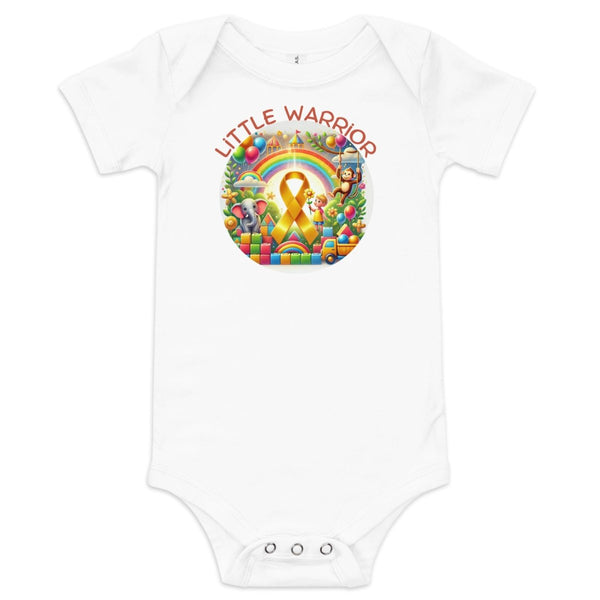 Childhood Cancer Rainbow Onesie - JohnVsGBMWhite3 - 6m