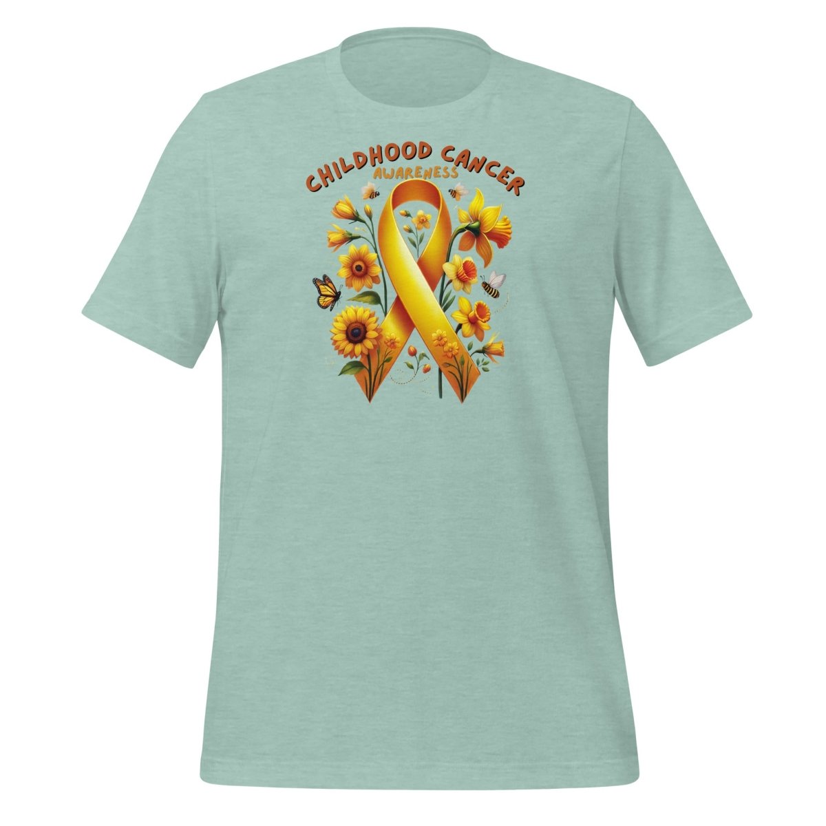 Childhood Cancer Spring Tee - JohnVsGBMHeather Prism Dusty BlueS